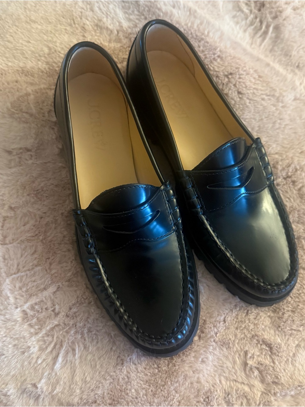 J.Crew Black Leather Loafers 7.5